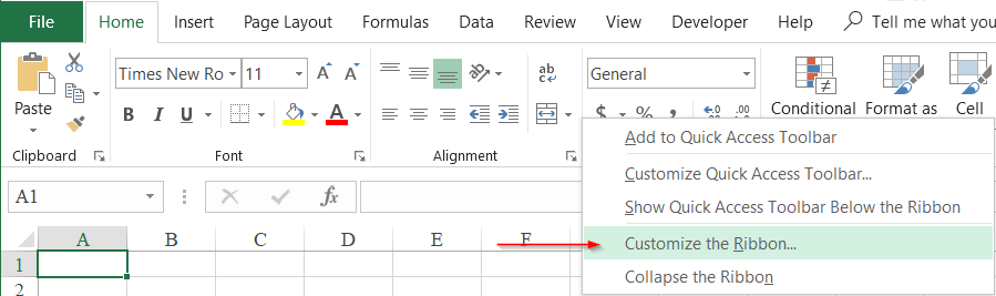 Cách hiện thanh công cụ trong excel