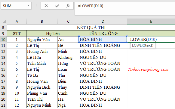 3 cách chuyển chữ hoa thành chữ thường& ngược lại trong Excel.