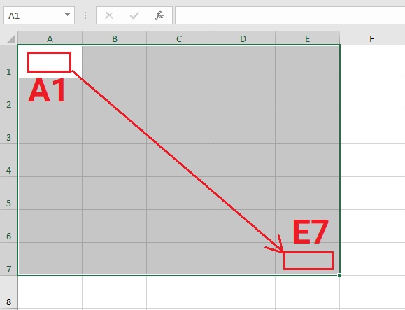 dai-o-a1-e7-trong-excel-2019 Bài 05: Tìm hiểu về ô và dải ô trong Excel 2019