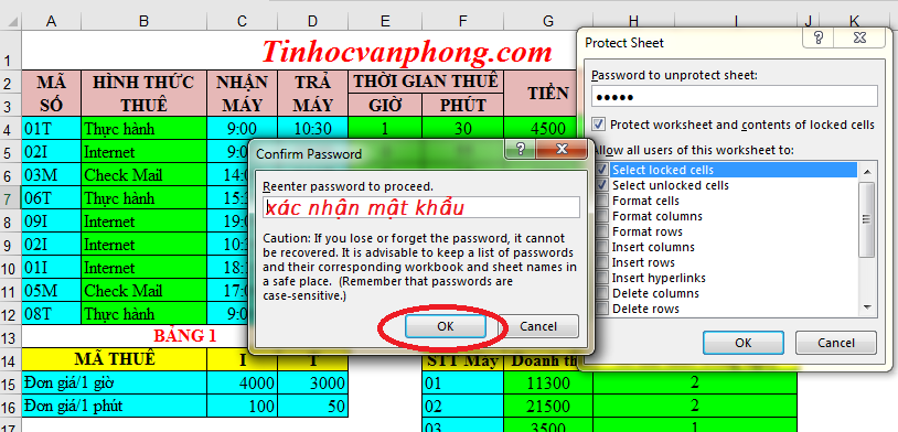 Cách đặt mật khẩu cho file excel