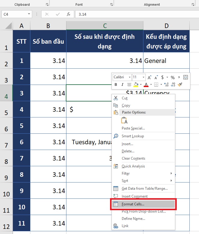 mo-hop-thoai-format-cells-excel-2019-cach-1