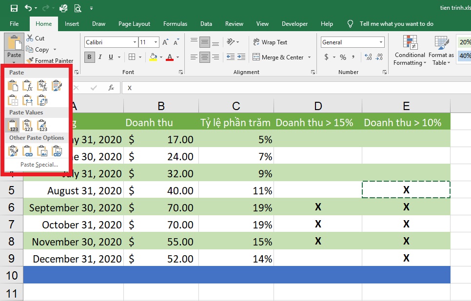 sao-chep-dan-noi-dung-o-excel-2019-buoc-4