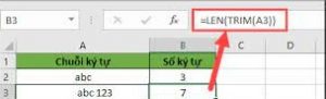 cách sử dụng hàm LEN để đếm số ký tự trong Excel