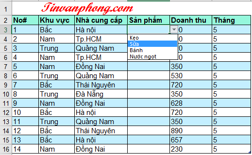 Data Validation trong Excel