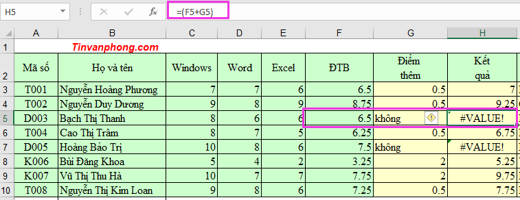 CÁCH SỬ DỤNG HÀM IFERROR TRONG EXCEL