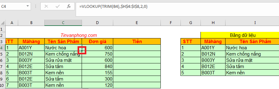 Cách sử dụng hàm Trim trong Excel