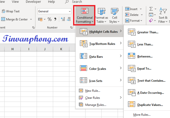 Hướng dẫn sử dụng Conditional Formatting