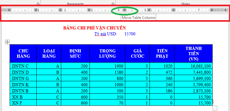 Cách copy dữ liệu từ Excel sang Word