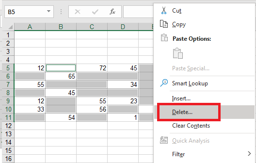 Cách xóa dòng trống trong Excel