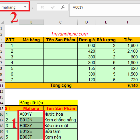 Data Validation trong Excel