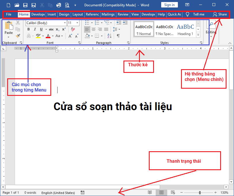 Hướng dẫn cơ bản về Microsoft Word 2019