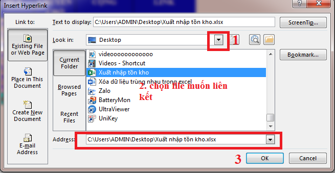 Cách tạo hyperlink trong Excel