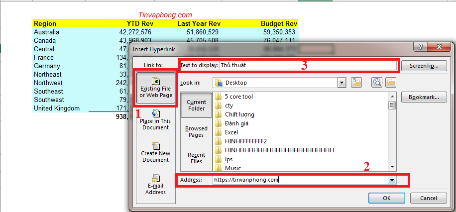 Cách tạo hyperlink trong Excel