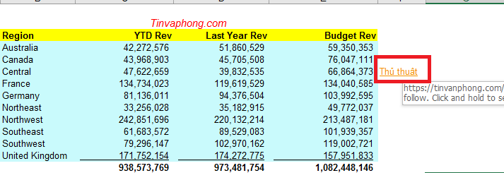 Cách tạo hyperlink trong Excel