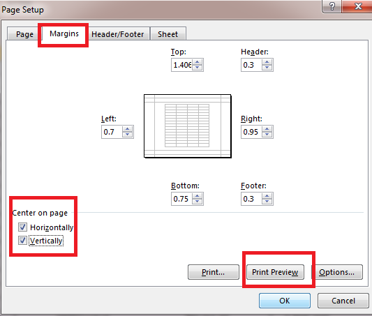 Cách in Excel trên một trang giấy A4