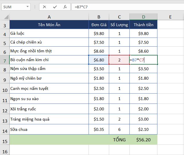 Địa chỉ ô tương đối và tuyệt đối trong Excel 2019