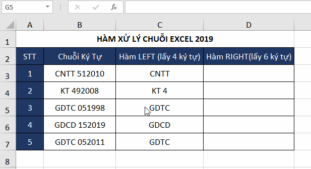 vi-du-ham-right-excel-2019 Hàm Xử Lý Chuỗi trong Excel 2019