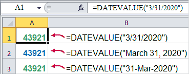 Cách sử dụng hàm datevalue trong excel