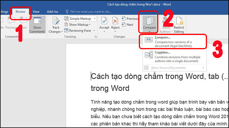 Cách so sánh 2 file văn bản Word đơn giản để tìm sự khác biệt