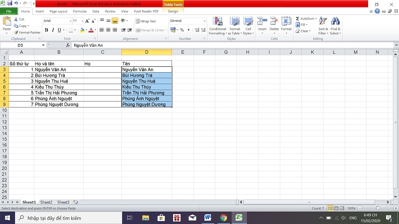 Hướng dẫn nhanh 3 cách tách họ tên trong excel đơn giản