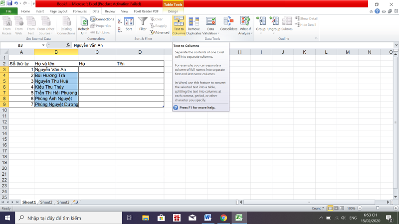 Hướng dẫn nhanh 3 cách tách họ tên trong excel đơn giản