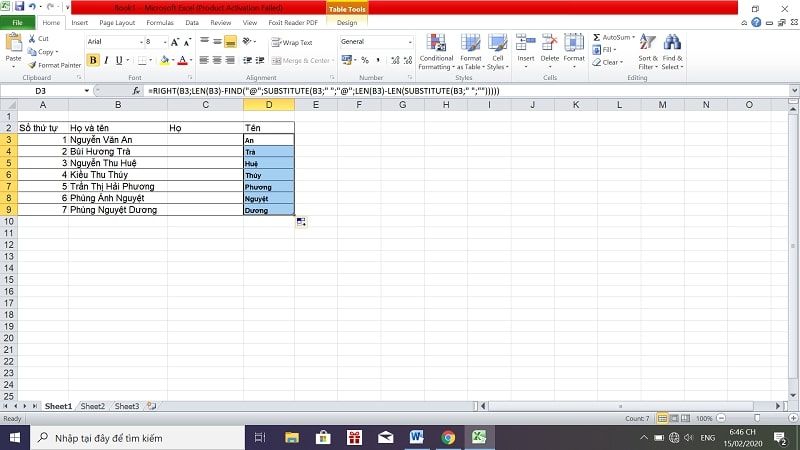 Hướng dẫn nhanh 3 cách tách họ tên trong excel đơn giản