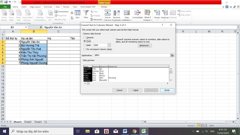 Hướng dẫn nhanh 3 cách tách họ tên trong excel đơn giản