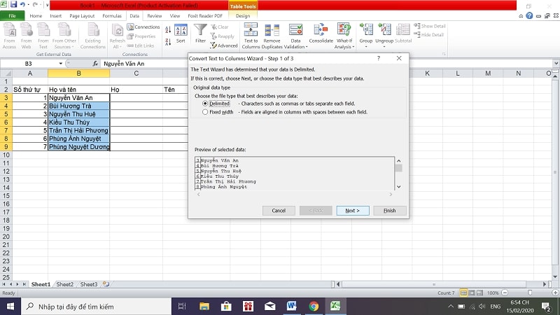 Hướng dẫn nhanh 3 cách tách họ tên trong excel đơn giản