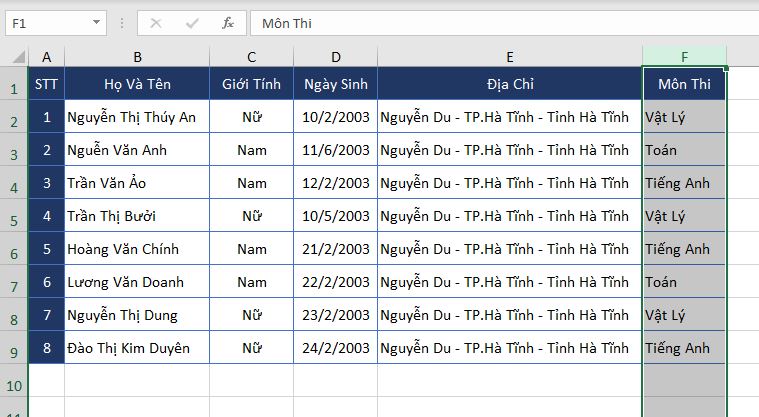 Di Chuyển, Copy Dữ Liệu Trong Excel 2019 - Thủ Thuật Excel 04