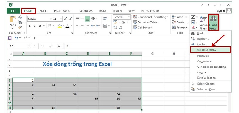 Cách xóa dòng trống trong excel chi tiết nhìn là làm được