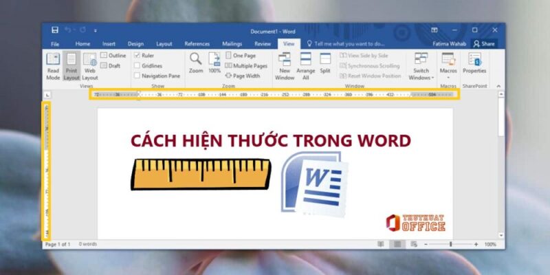 cach hien thuoc trong word