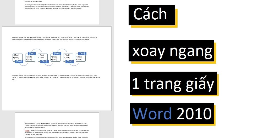 Cách xoay ngang 1 trang giấy trong Word 2010, 2003 và 2007