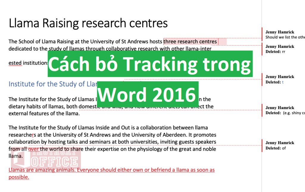 Tracking trong Word 2016