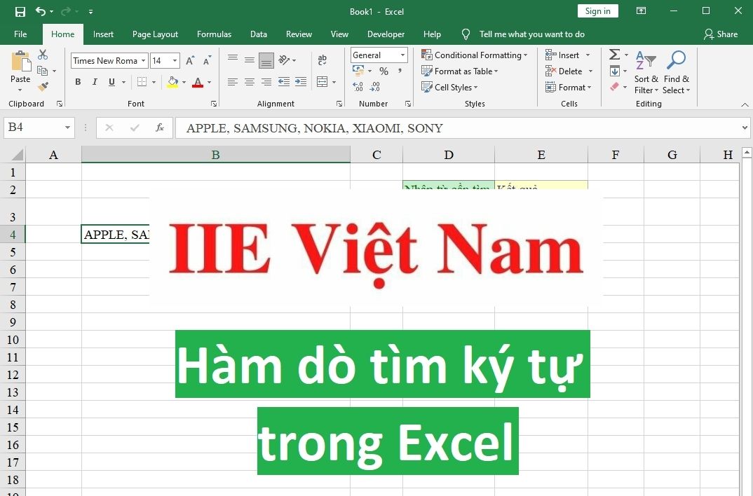 Hàm dò tìm ký tự trong Excel hữu ích và thông dụng nhất